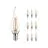 Mehrfachpackung 10x Noxion Lucent LED E14 Gebogen-tip Kerze Fadenlampe Klar 2.5W 250lm - 827 Extra Warmweiß | Ersatz für 25W